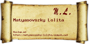 Matyasovszky Lolita névjegykártya